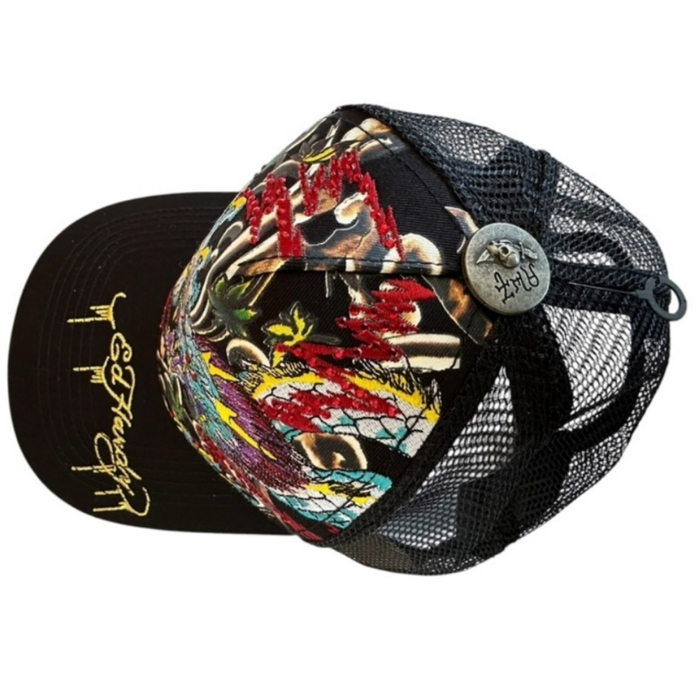 🎋Ed Hardy Embroidered Rhinestone Dragon Cap - Picture 6 of 13